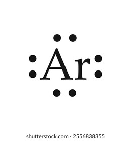 Lewis structure of argon (Ar) icon symbol