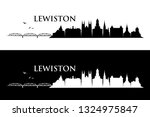 Lewiston skyline - Maine, United States of America, USA - vector illustration