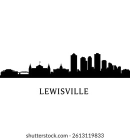 Lewisville Texas Skyline Silhouette Minimalist