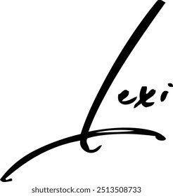 Lexi Nome Do Bebê Menina Cursiva Tipografia Mão Escrita Escova Texto