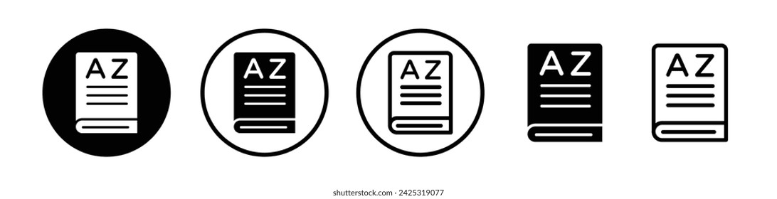 Lexicography Sources Line Icon. Language Etymology Icon in Black and White Color.