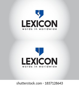 lexicon logo, education, words, talking quotes logo,dictionary logo