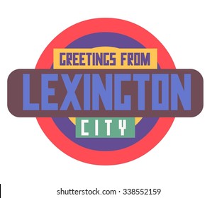 Lexington beautiful city to visit. vector cartoon
