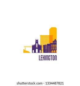 Lexington city emblem. Colorful buildings. Vector illustration.