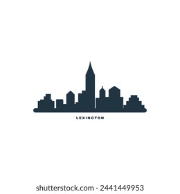 Lexington city US Kentucky cityscape skyline panorama vector flat modern logo icon. USA, state of America emblem idea with landmarks and building silhouettes. Isolated graphic