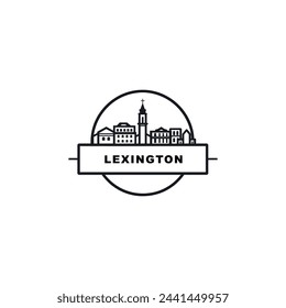 Lexington city US Kentucky cityscape skyline panorama vector flat modern logo icon. USA, state of America emblem idea with landmarks and building silhouettes. Isolated graphic