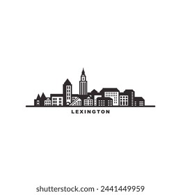 Lexington city US Kentucky cityscape skyline panorama vector flat modern logo icon. USA, state of America emblem idea with landmarks and building silhouettes. Isolated graphic