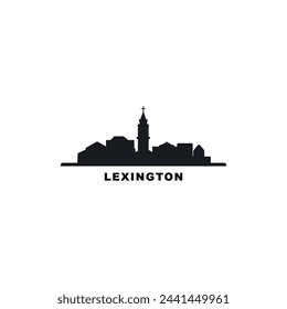 Lexington city US Kentucky cityscape skyline panorama vector flat modern logo icon. USA, state of America emblem idea with landmarks and building silhouettes. Isolated graphic