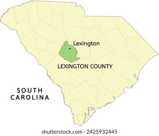 Localización de Lexington County y town of Lexington en el mapa estatal de Carolina del Sur