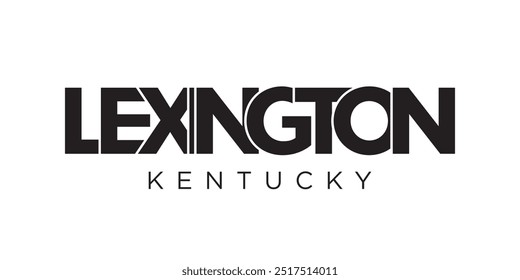 ,Lexington Fayette, Kentucky, USA Typografie Slogan Design. Amerika Logo mit grafischer Stadtbeschriftung für Print und Web.