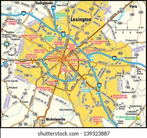 Lexington, Kentucky Area Map