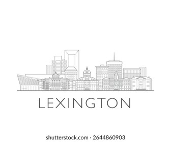 Lexington, Kentucky ilustração da paisagem urbana desenho
