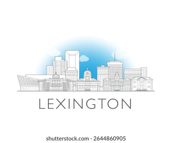 Lexington, Kentucky ilustração da paisagem urbana desenho