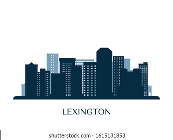 Lexington skyline, monochrome silhouette. Vector illustration.