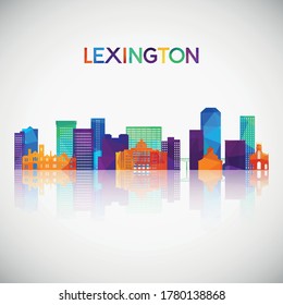 Lexington skyline silhouette in colorful geometric style. Symbol for your design. Vector illustration.