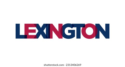 Lexington-Fayette, Kentucky, USA typography slogan design. America logo with graphic city lettering for print and web products.