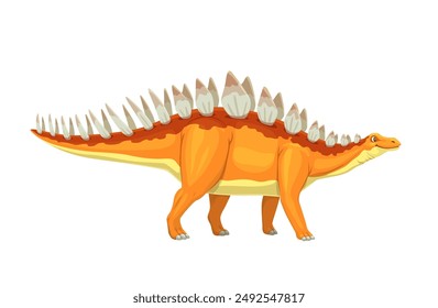 Lexovisaurus cartoon dinosaur for prehistoric dino and Jurassic lizard toy for kids, isolated vector. Funny Lexovisaurus character with cute face for children prehistoric education or dinosaurs game