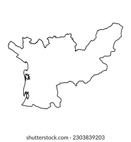 Lezhe county map, administrative subdivisions of Albania. Vector illustration.