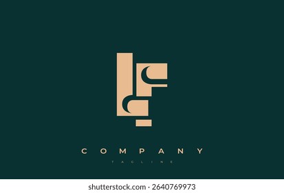 LF Abstract Geometric Logo Design. Modern and elegant logo design with simplistic typography elements, showcasing branding excellence.