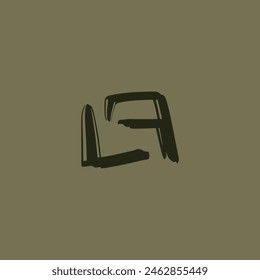 LF Brush stroke typography lettering hand drawing logo