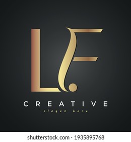 Diseño de logotipo de lujo creativo LF