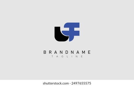 LF or FL abstract letter design with different colours and illustration. Awesome logo design. Icon or monogram design.