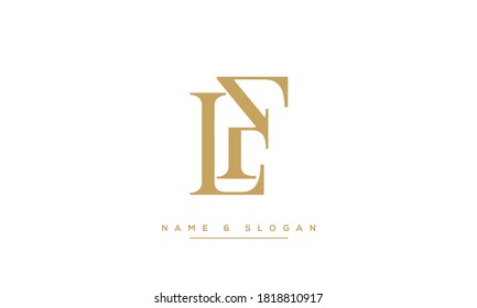 Monograma del logotipo de las letras abstractas LF, FL 