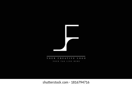 plantilla de monograma del logotipo del vector abstracto de LF FL