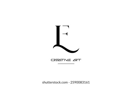 LF, FL, L, F abstract letters logo monogram