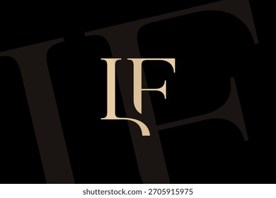 Diseño de icono de logotipo de letra LF o FL. Monograma de las iniciales de lujo de estilo clásico.