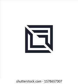 LF or FL logo design vector.