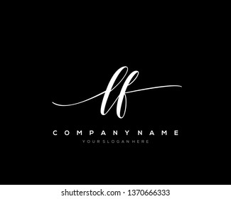 LF handwriting initial  logo vector