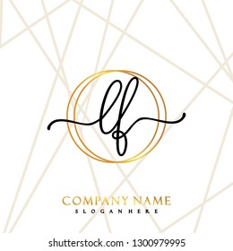 LF Initial Handwriting logo template vector