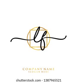 LF Initial handwriting logo template