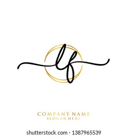 LF Initial handwriting logo template