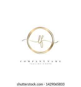LF initial handwriting logo template vector