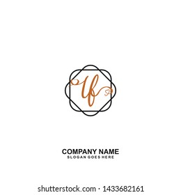 LF Initial handwriting logo vector