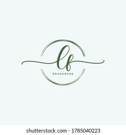 LF Initial handwriting logo vector