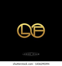 LF initial letter linked circle capital monogram logo modern template