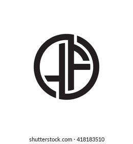 LF initial letters looping linked circle monogram logo