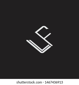 LF Initial Logo letters with rotate squere template