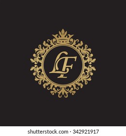 LF initial luxury ornament monogram logo