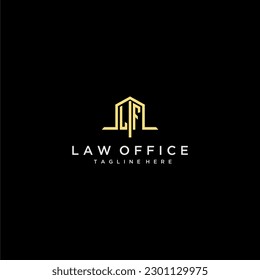 LF initial monogram logo for law office with home office design image