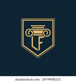LF Initials Law Firm Logo Lawyer logo with creative law element