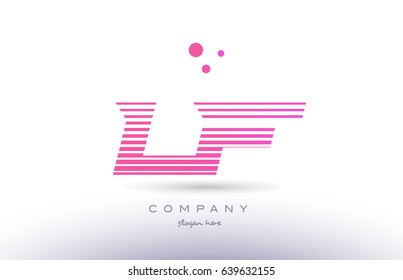 lf l f alphabet letter logo pink purple stripes lines creative text dots company vector icon design template