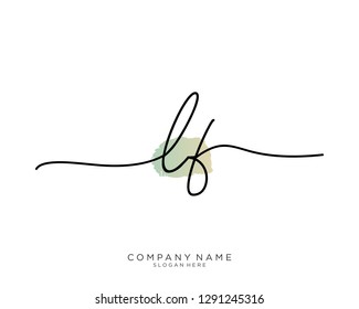 LF L F Initial handwriting logo template