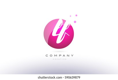 lf l f  sphere pink 3d alphabet company letter combination logo hand writting written design vector icon template 
