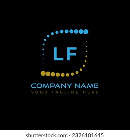 LF letter logo design on black background. LF creative initials letter logo concept. LF unique design.
