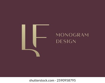 LF letter logo icon design. Classic style luxury initials monogram.