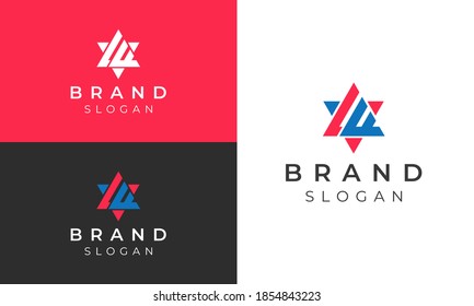 LF letters initials modern logo design template